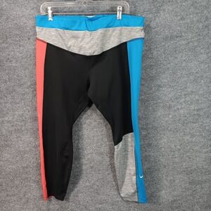 Nike Dri-FIT Women Capri Leggings Compression Running Training Multicolor Size2X